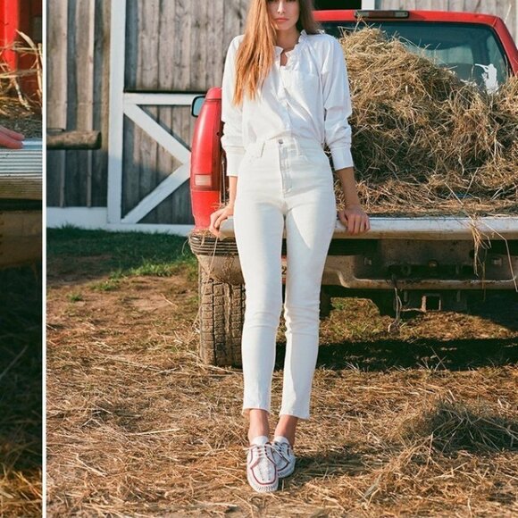 JOE'S Jeans The Raine High  Rise Slim Straight Milk White Ankle Cropped Size 26 - Picture 9 of 9